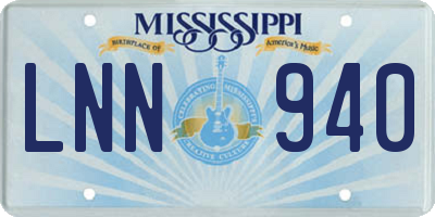 MS license plate LNN940