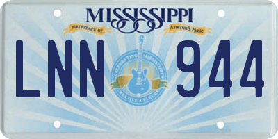 MS license plate LNN944