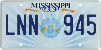 MS license plate LNN945