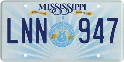 MS license plate LNN947