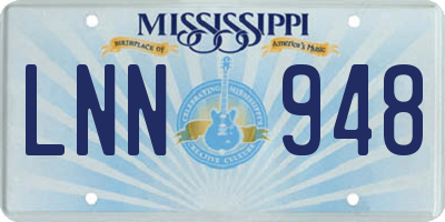 MS license plate LNN948