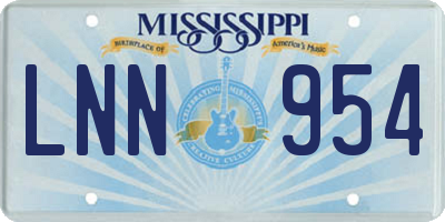 MS license plate LNN954