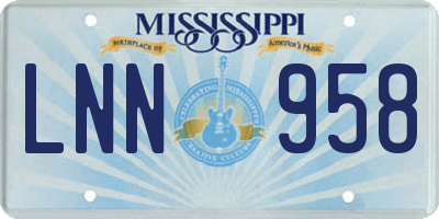 MS license plate LNN958