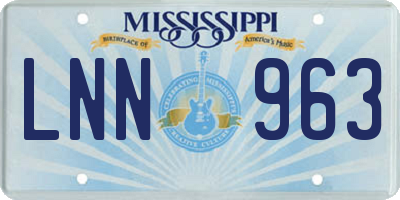 MS license plate LNN963