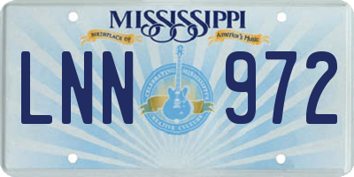 MS license plate LNN972