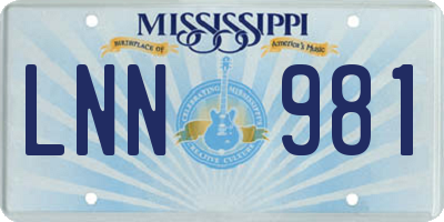 MS license plate LNN981