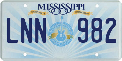 MS license plate LNN982
