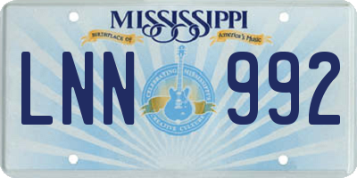 MS license plate LNN992
