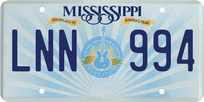 MS license plate LNN994