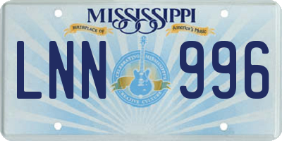 MS license plate LNN996