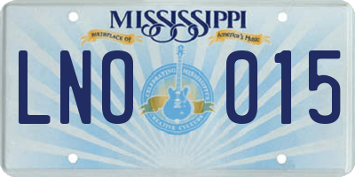 MS license plate LNO015