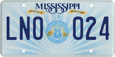 MS license plate LNO024