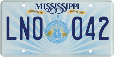 MS license plate LNO042