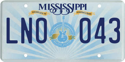 MS license plate LNO043
