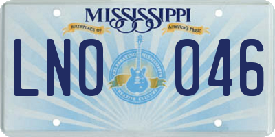 MS license plate LNO046