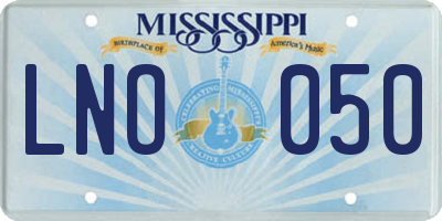 MS license plate LNO050