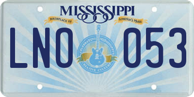MS license plate LNO053