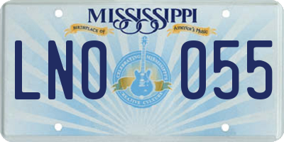 MS license plate LNO055