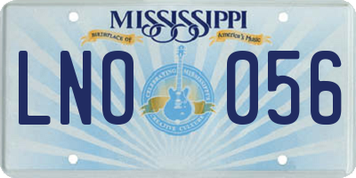 MS license plate LNO056