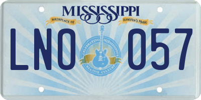 MS license plate LNO057