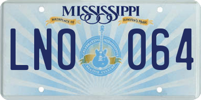 MS license plate LNO064