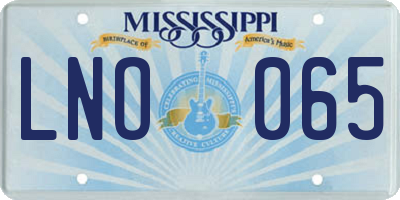 MS license plate LNO065