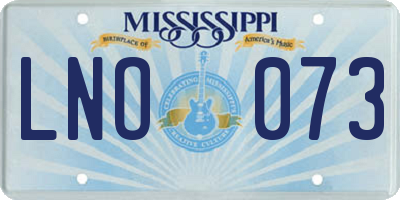 MS license plate LNO073