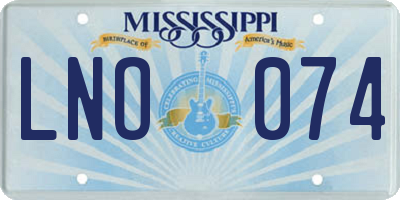 MS license plate LNO074