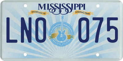 MS license plate LNO075