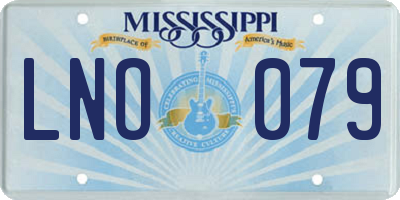 MS license plate LNO079