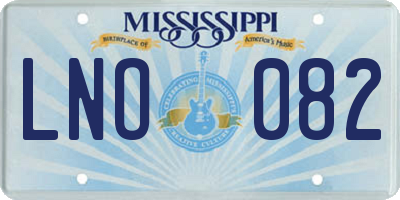 MS license plate LNO082