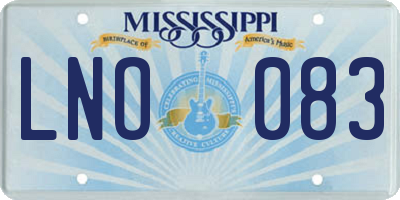 MS license plate LNO083