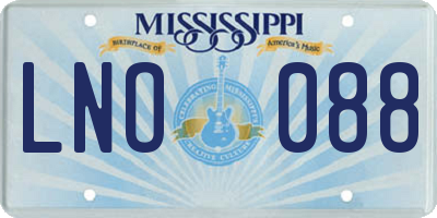 MS license plate LNO088