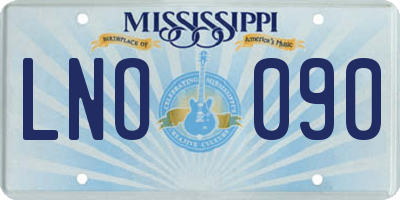 MS license plate LNO090