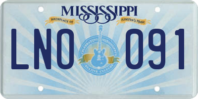 MS license plate LNO091