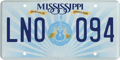 MS license plate LNO094