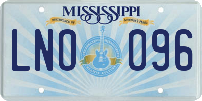 MS license plate LNO096