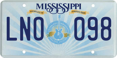 MS license plate LNO098