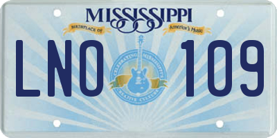 MS license plate LNO109