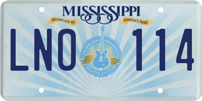 MS license plate LNO114