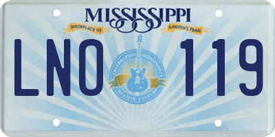 MS license plate LNO119