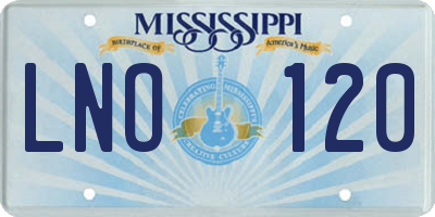 MS license plate LNO120