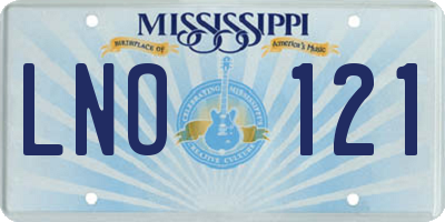 MS license plate LNO121