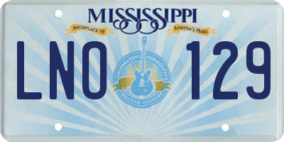 MS license plate LNO129