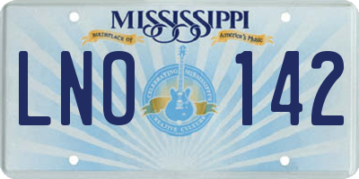 MS license plate LNO142