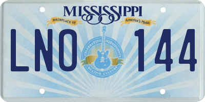 MS license plate LNO144