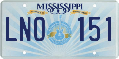 MS license plate LNO151