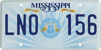 MS license plate LNO156