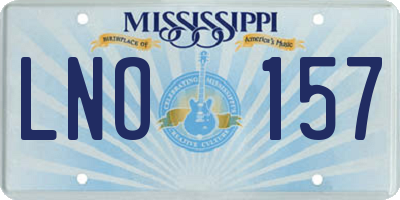 MS license plate LNO157