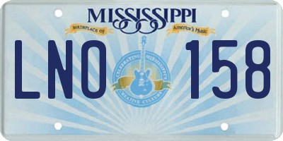 MS license plate LNO158